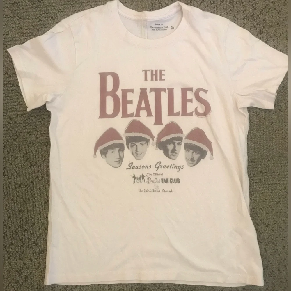 The Beatles White Holiday Graphic Tee